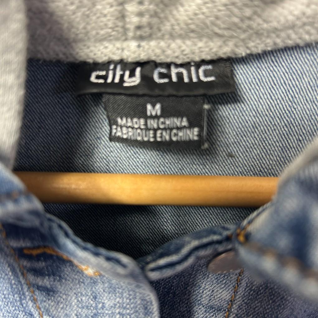 City Chic Crop Denim Jacket - Size 18/M