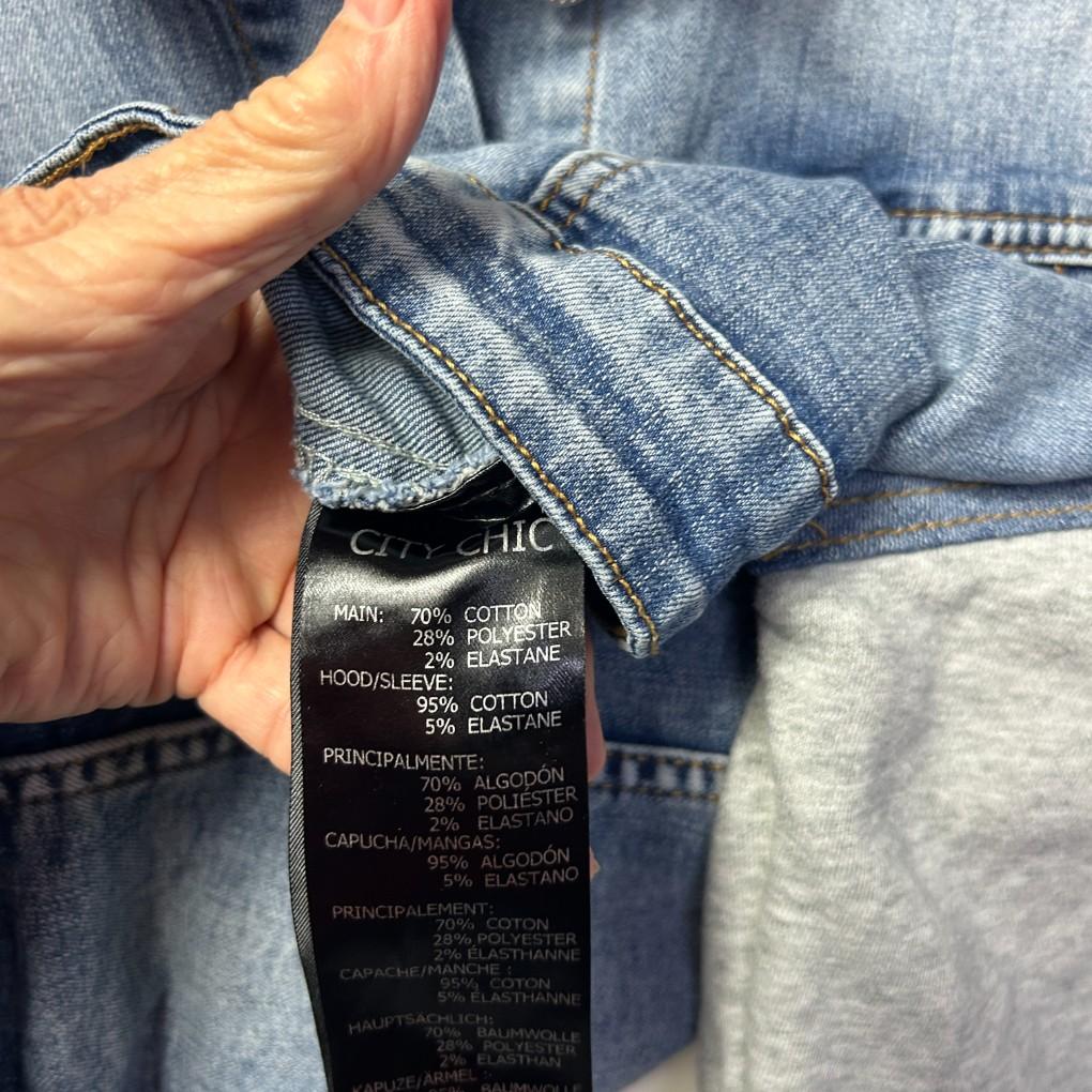 City Chic Crop Denim Jacket - Size 18/M
