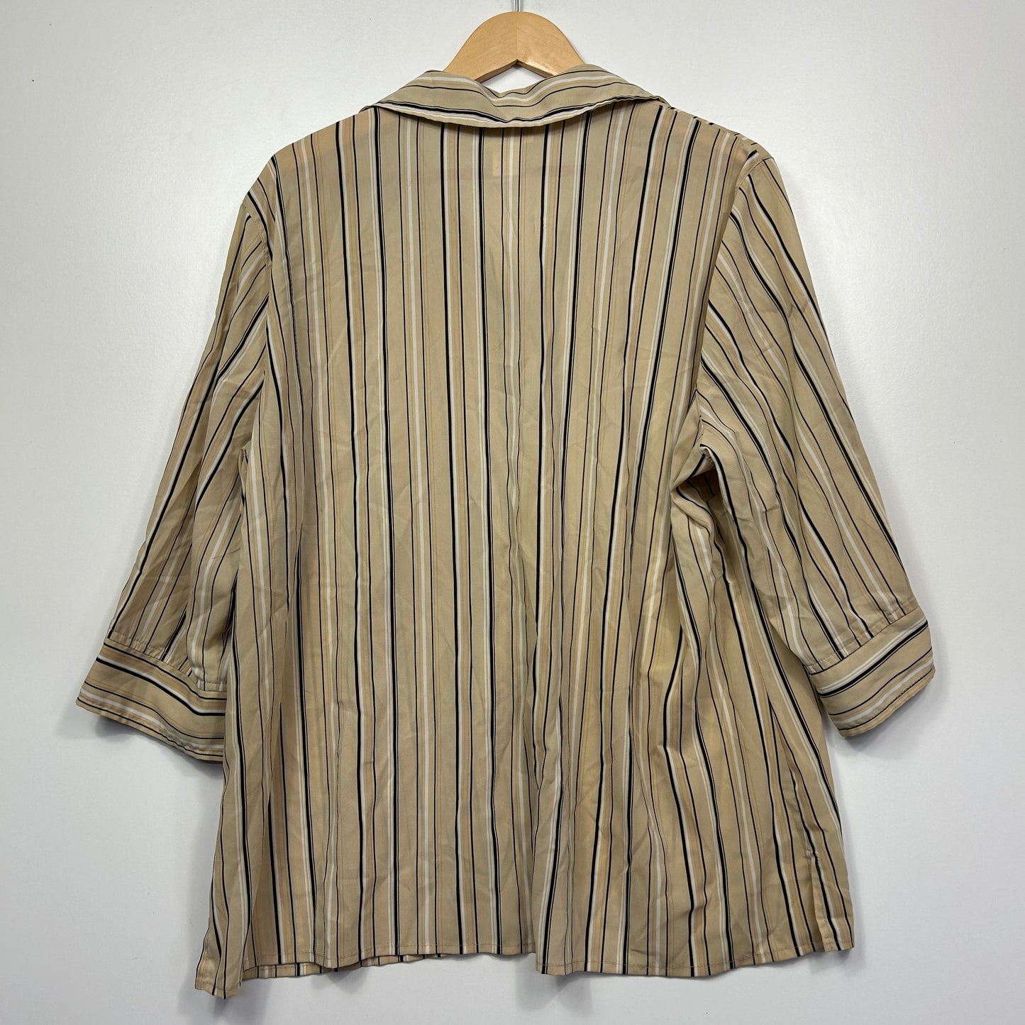 Vintage Millers Beige Striped Shirt - Size 20