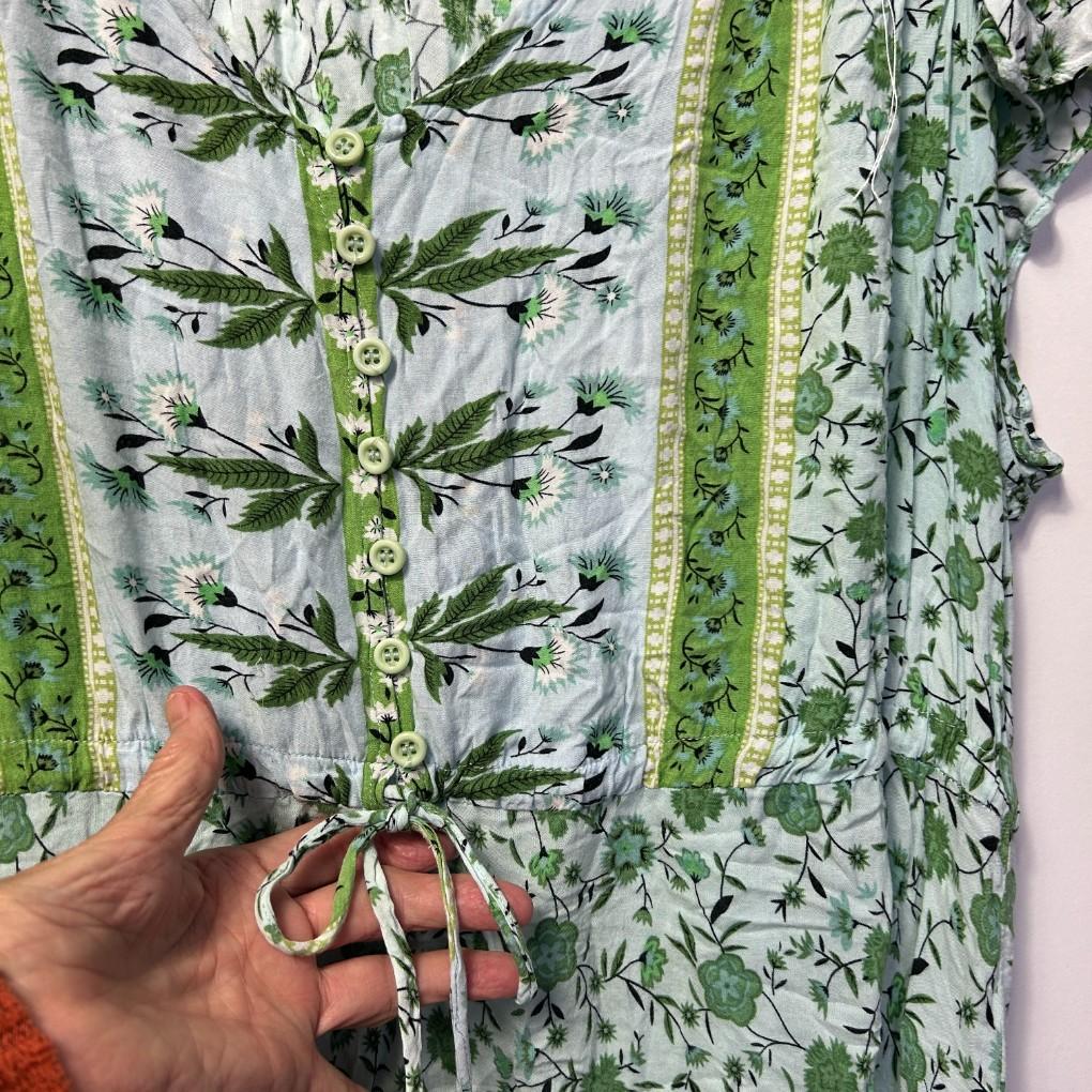 M&L Fashion Green Floral Boho Dress - Size 18