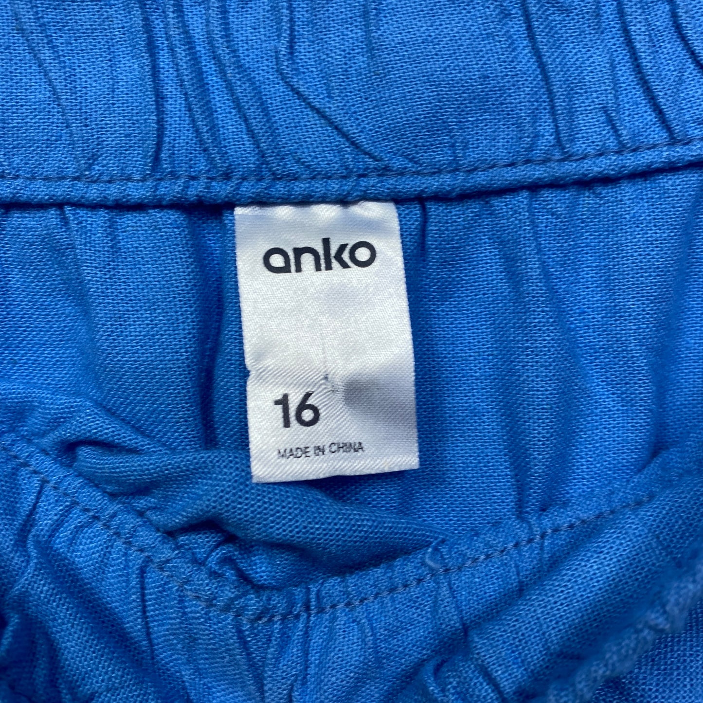 Anko Linen Blend Maxi Skirt Size 16 Blue Long Length