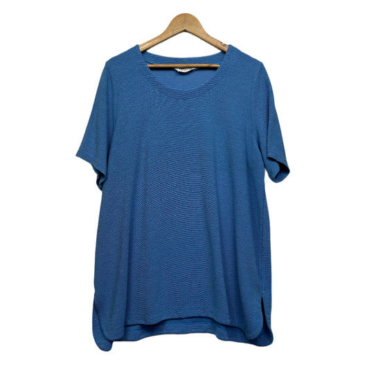Virtuelle Top Size 16 Small Plus Blue Short Sleeve