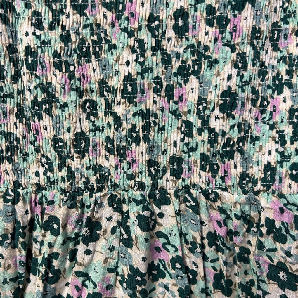 Orange Sherbet Green Floral Dress - Size 18