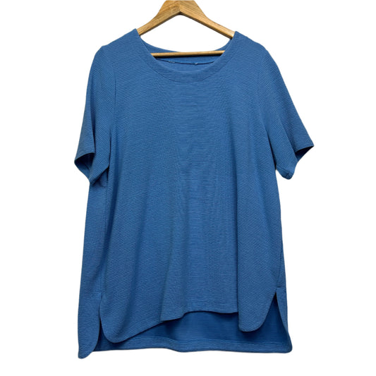 Virtuelle Top Size 16 Small Plus Blue Short Sleeve