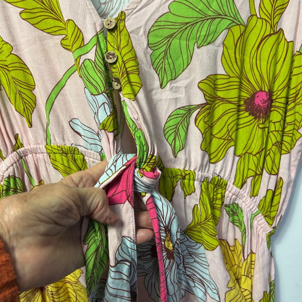 Ebby And I Pink Floral Dress - Size 14