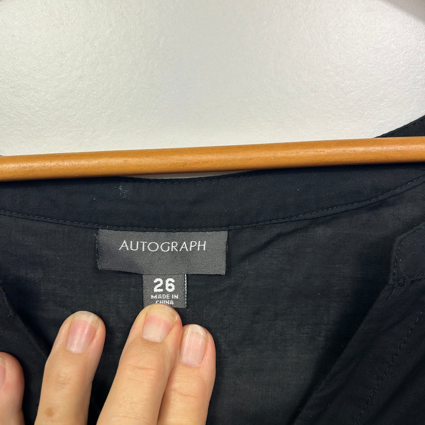 Autograph Black Short Sleeve Top - Size 26