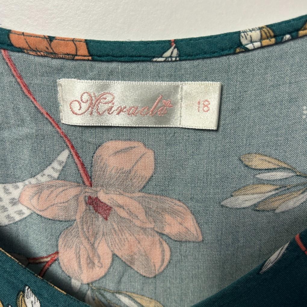 Miracle Teal Floral Dress - Size 18