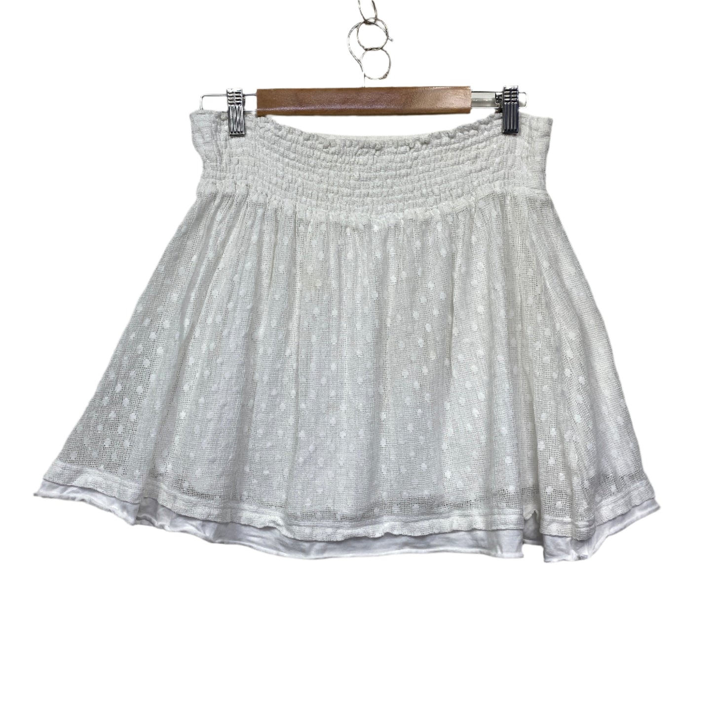 Chuckles & Boo Mini Skirt White Medium Large 12 14 Boho