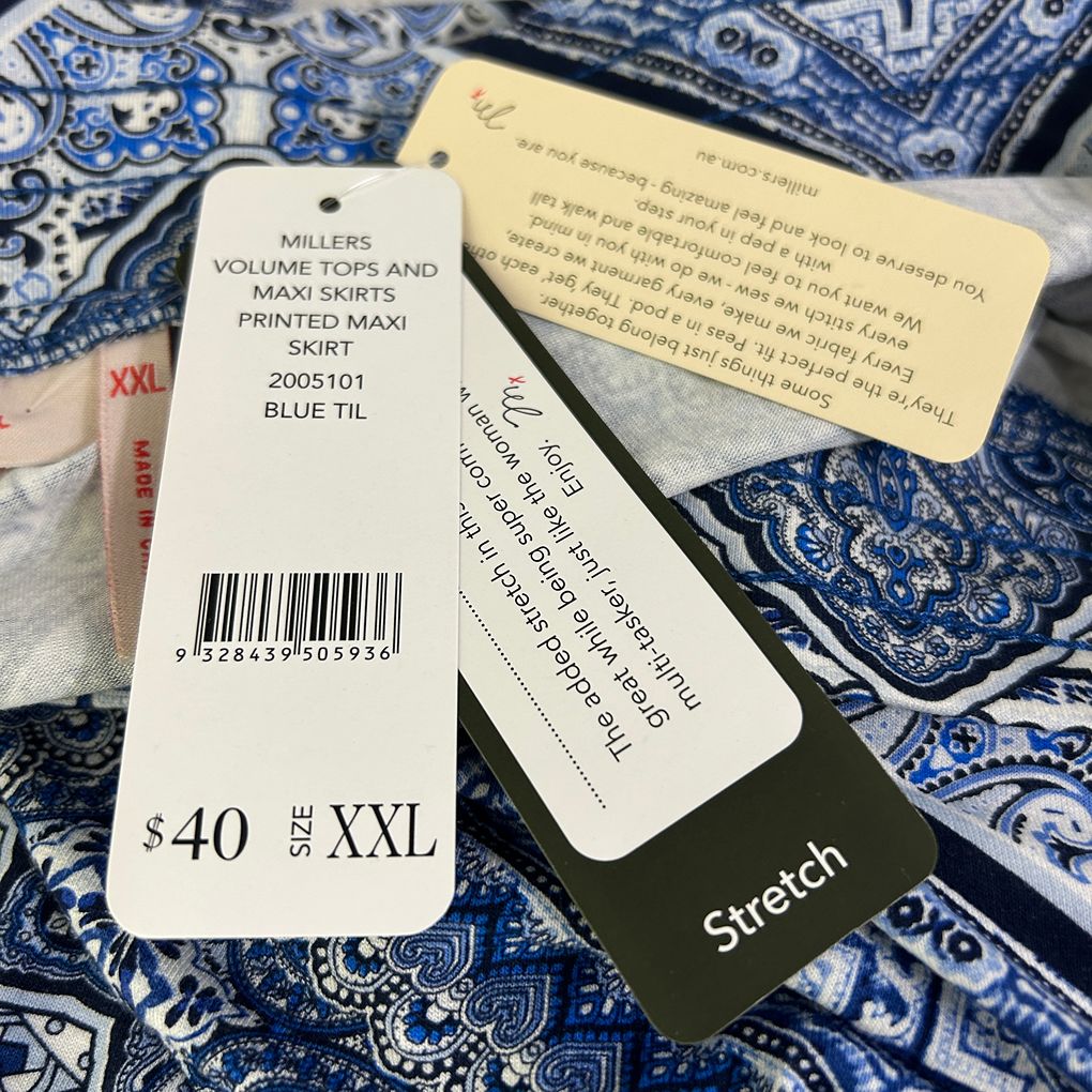 Millers Blue Print Maxi Skirt - Size XXL