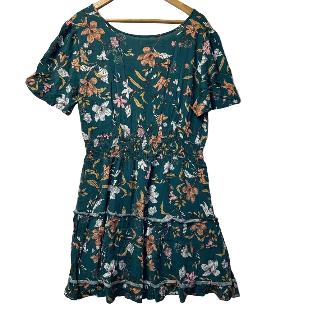 Miracle Teal Floral Dress - Size 18