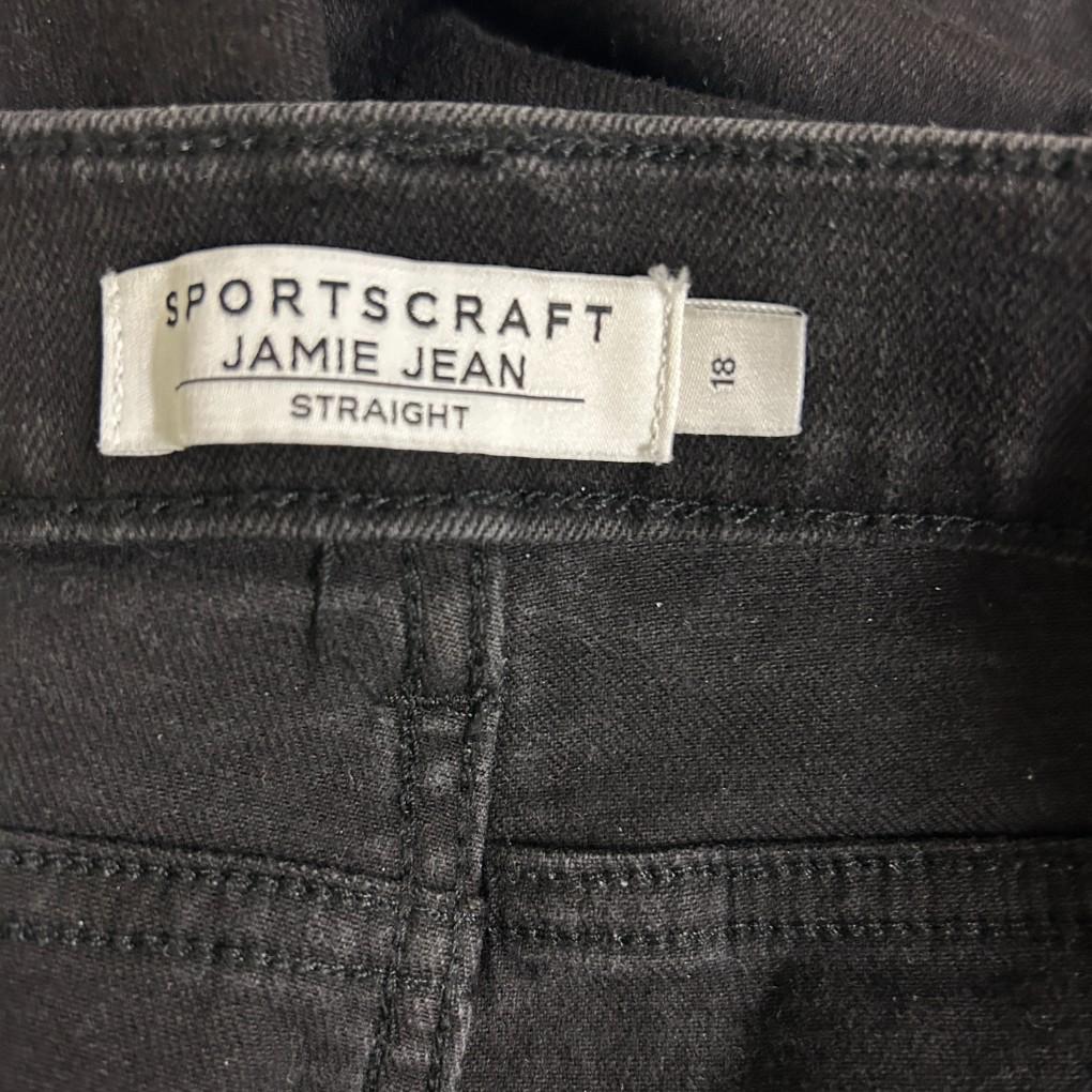 Sportscraft Black Jamie Straight Jeans - Size 18
