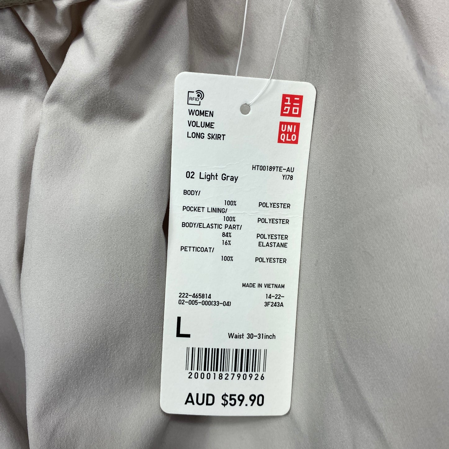 Uniqlo Volume Maxi Skirts Size 14 Large Light Grey Pockets New