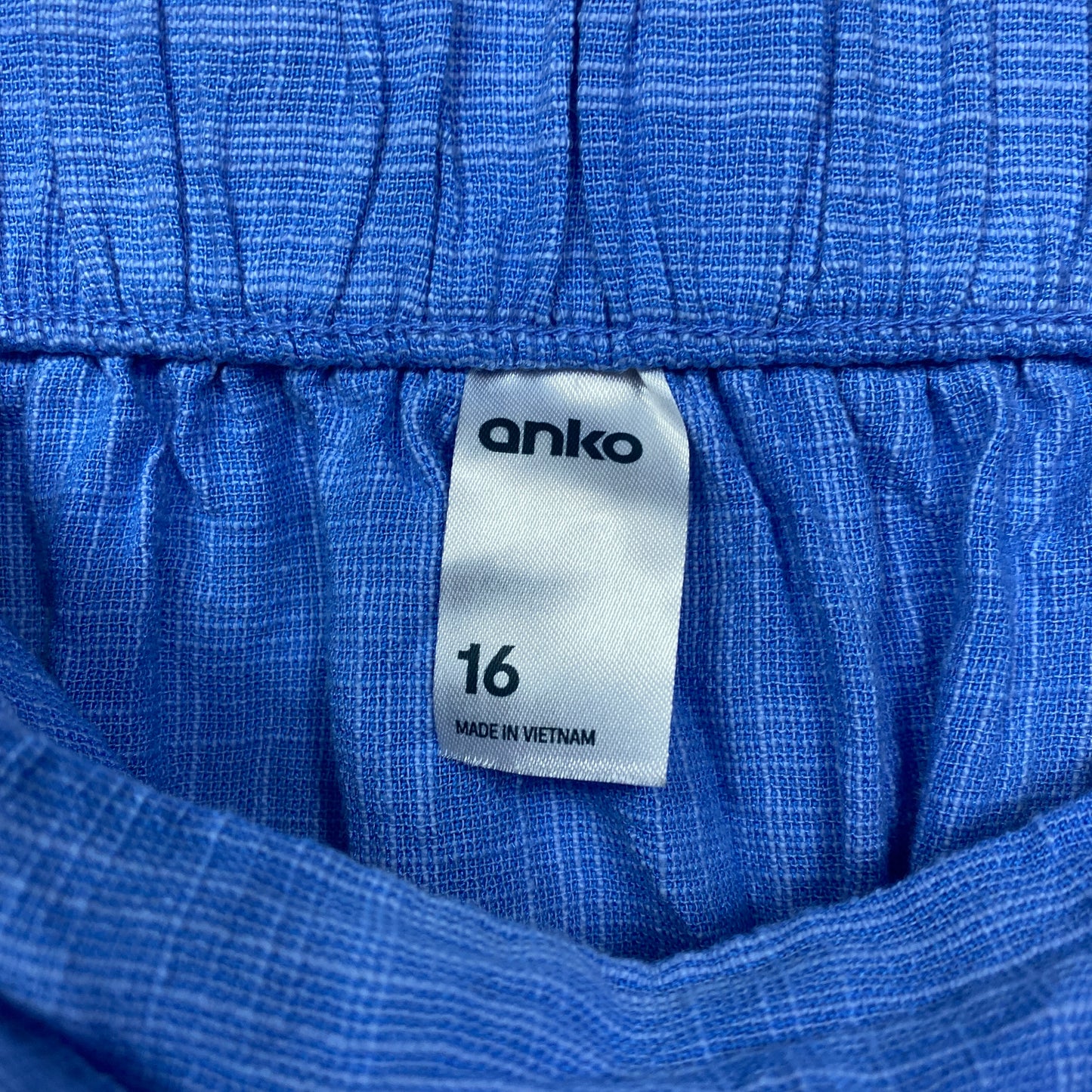 Anko Mini Skirt Size 16 Blue Cotton Viscose