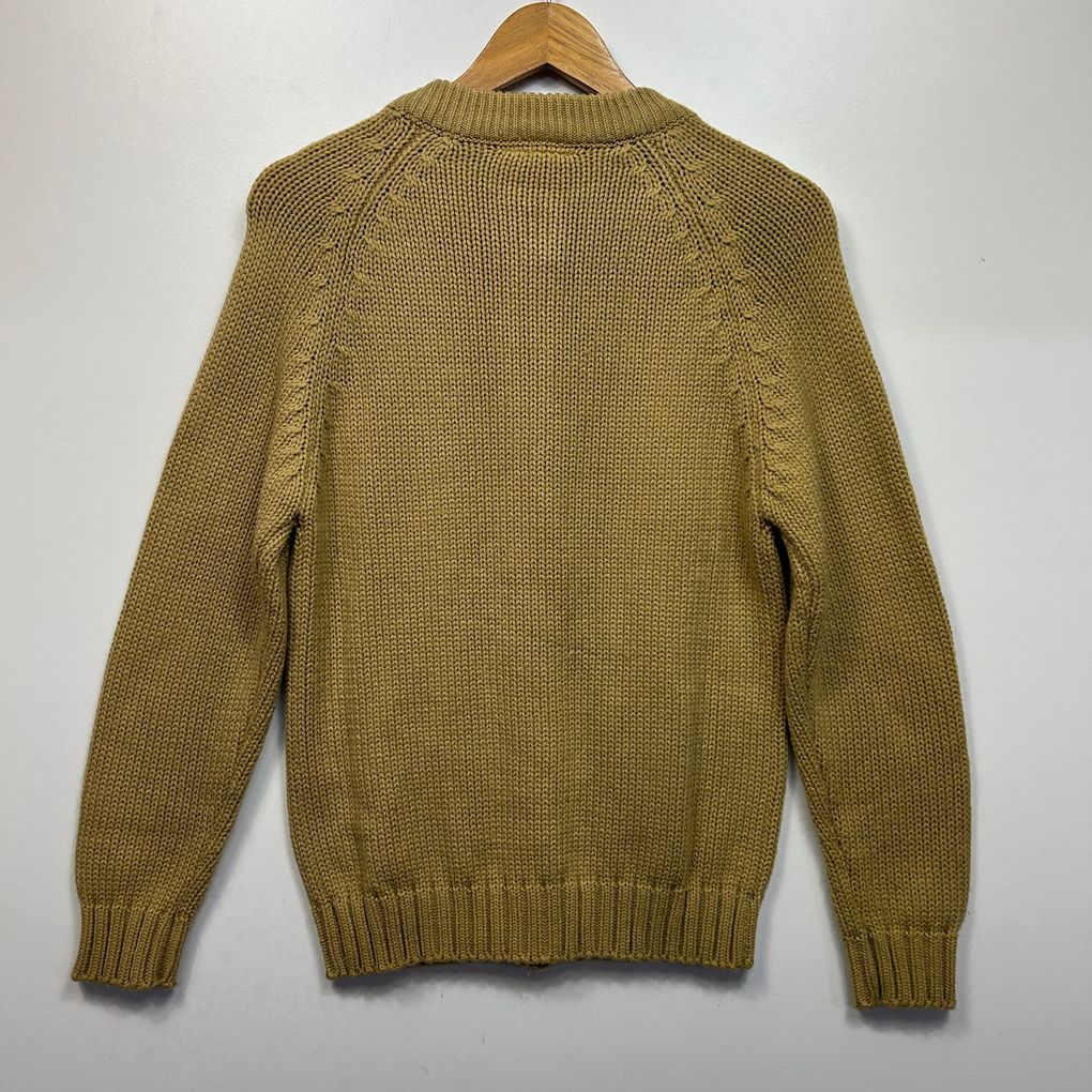 Vintage Simone Mustard Cable Knit Cardigan - Size 16