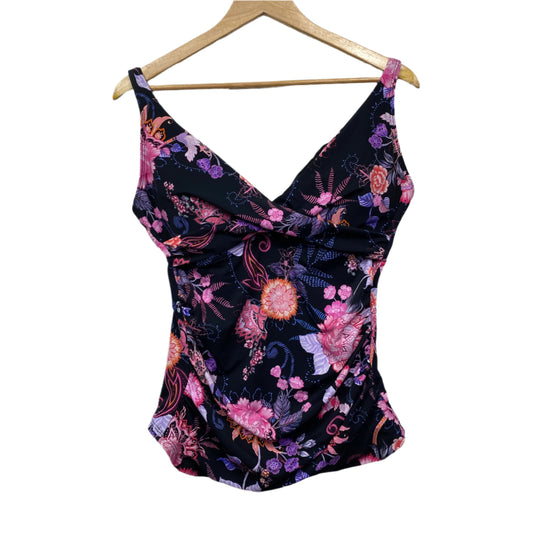 Edited Swim Top Size 14 Black Floral New