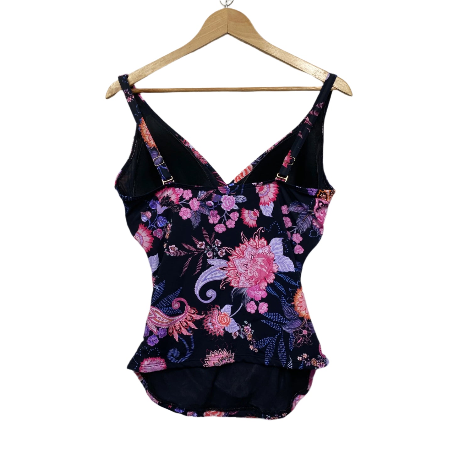 Edited Swim Top Size 14 Black Floral New