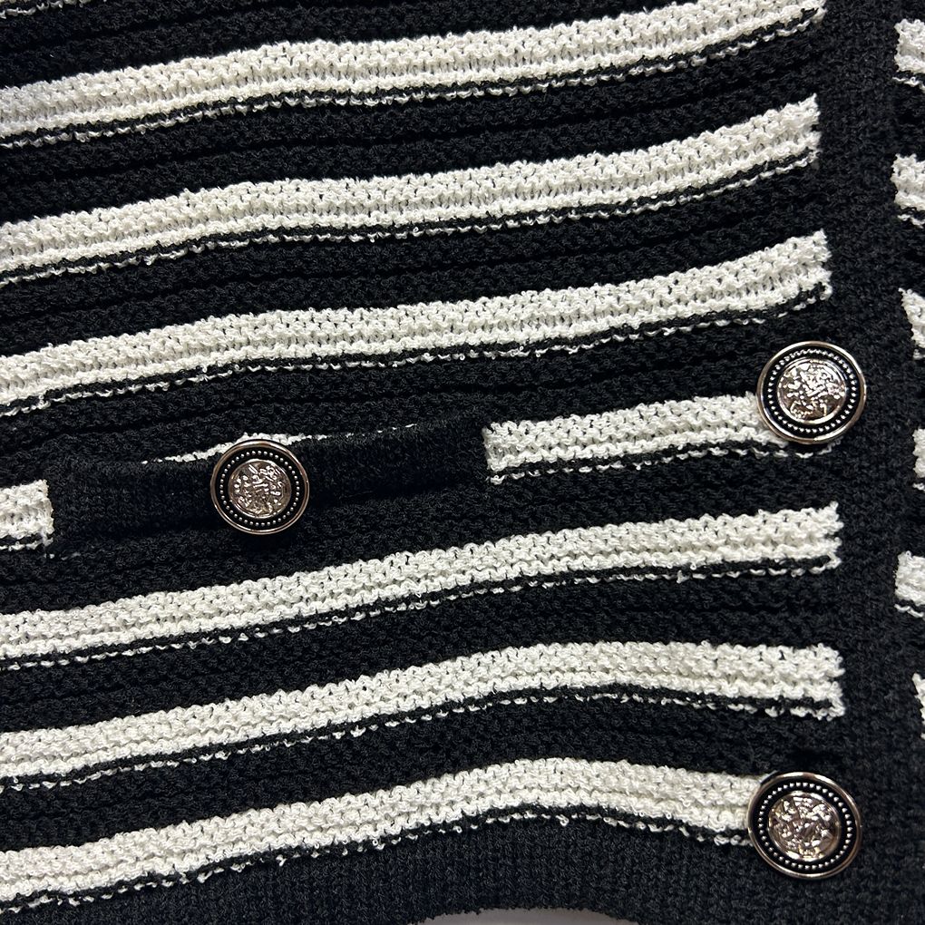 Anko Black and White Striped Cardigan - Size 16