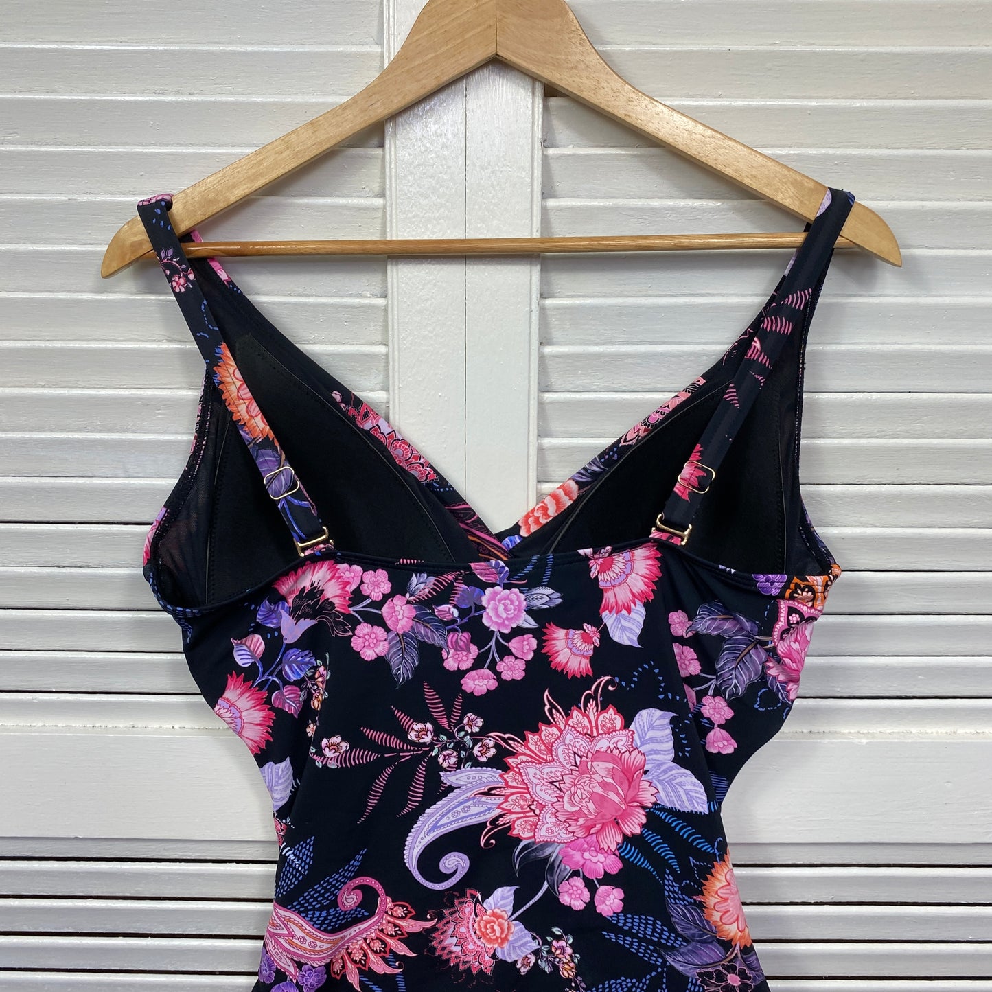 Edited Swim Top Size 14 Black Floral New