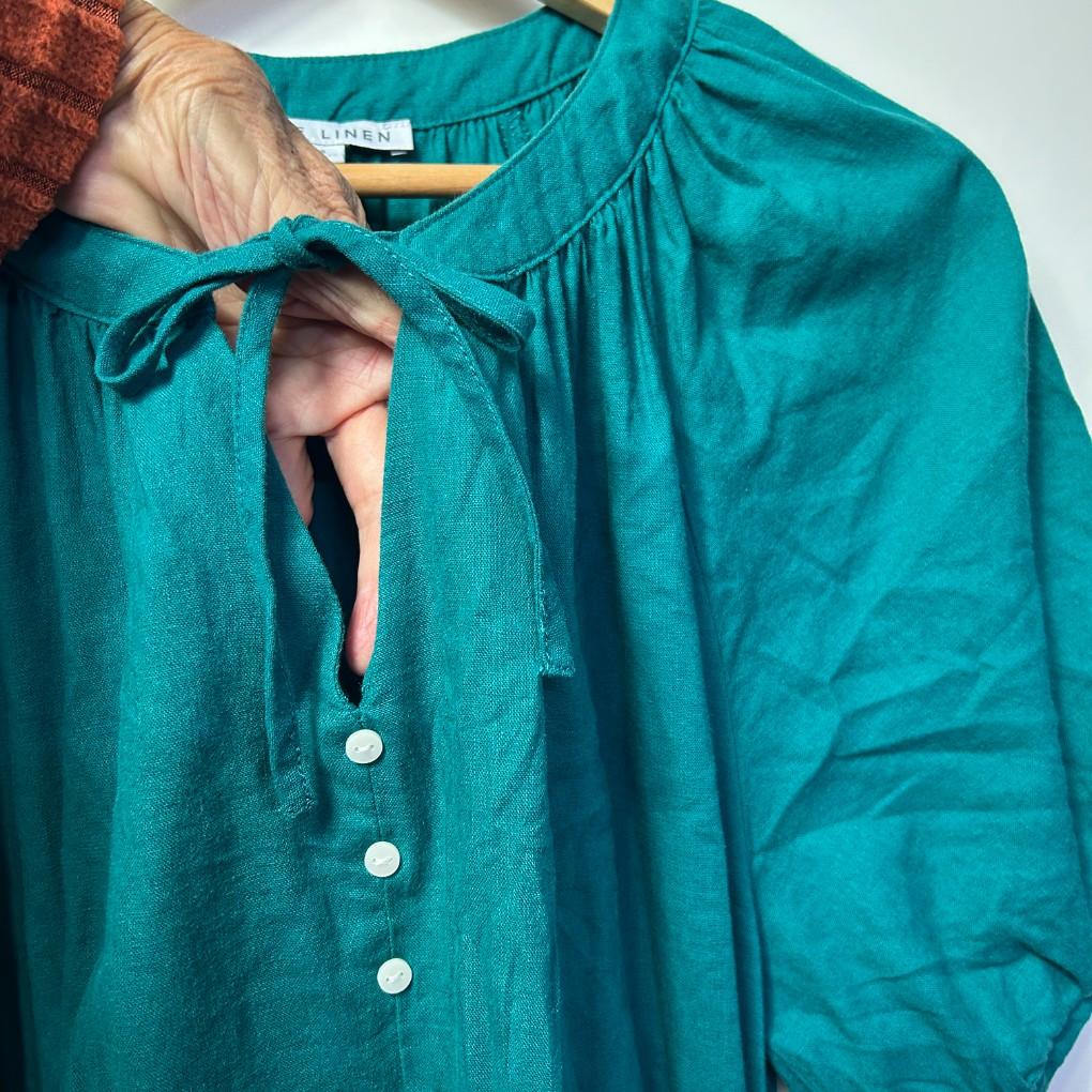 Suzanne Grae Teal Linen Dress - Size 14
