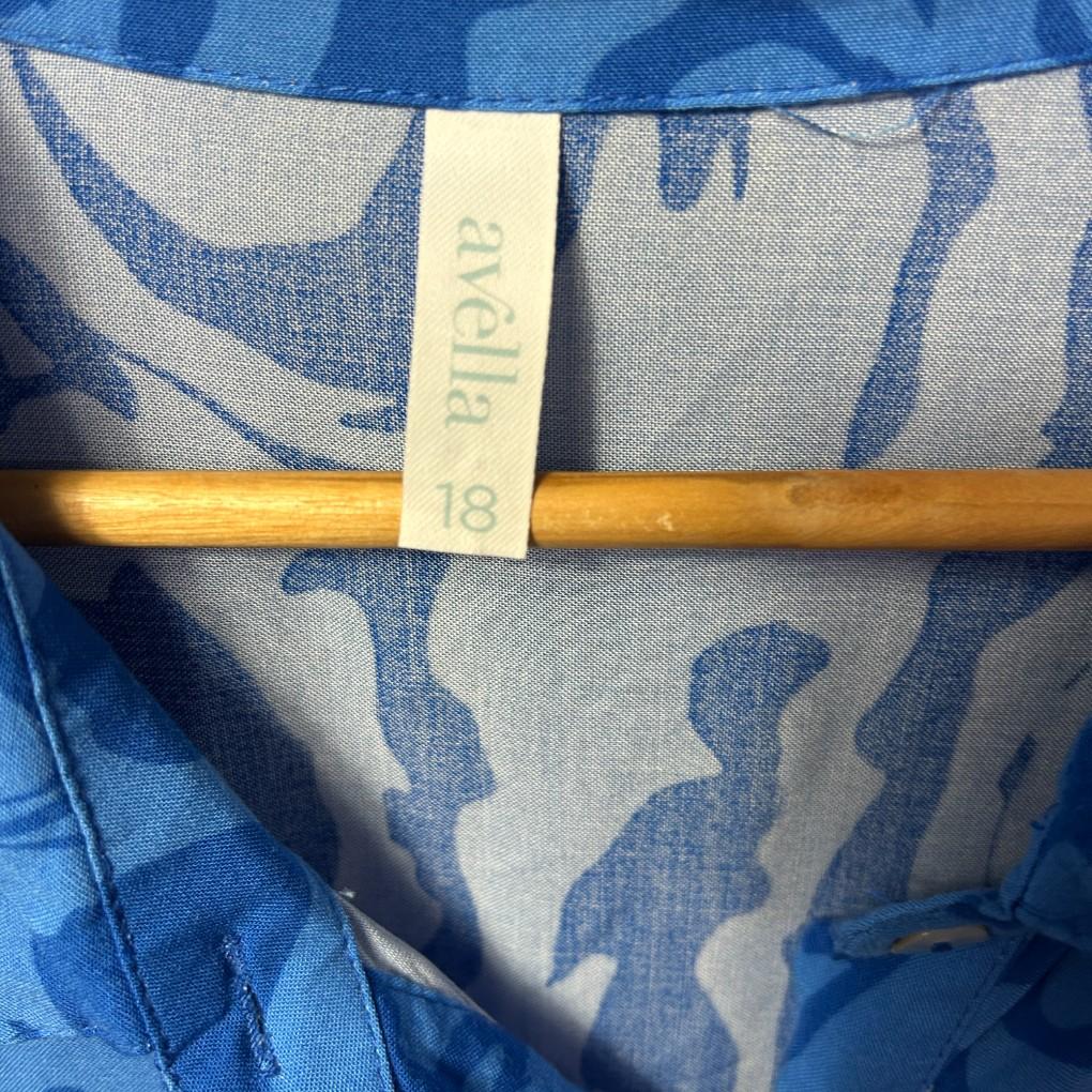 Avella Blue Print Dress - Size 18