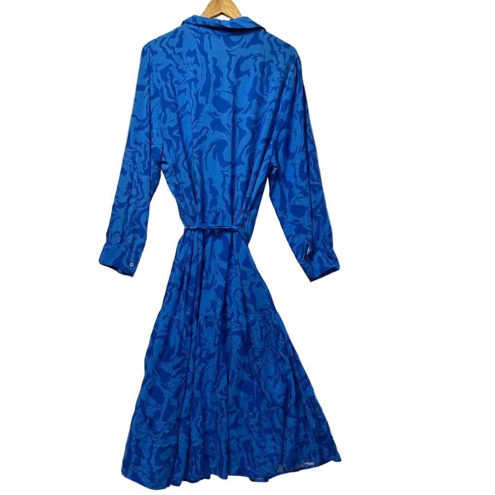 Avella Blue Print Dress - Size 18