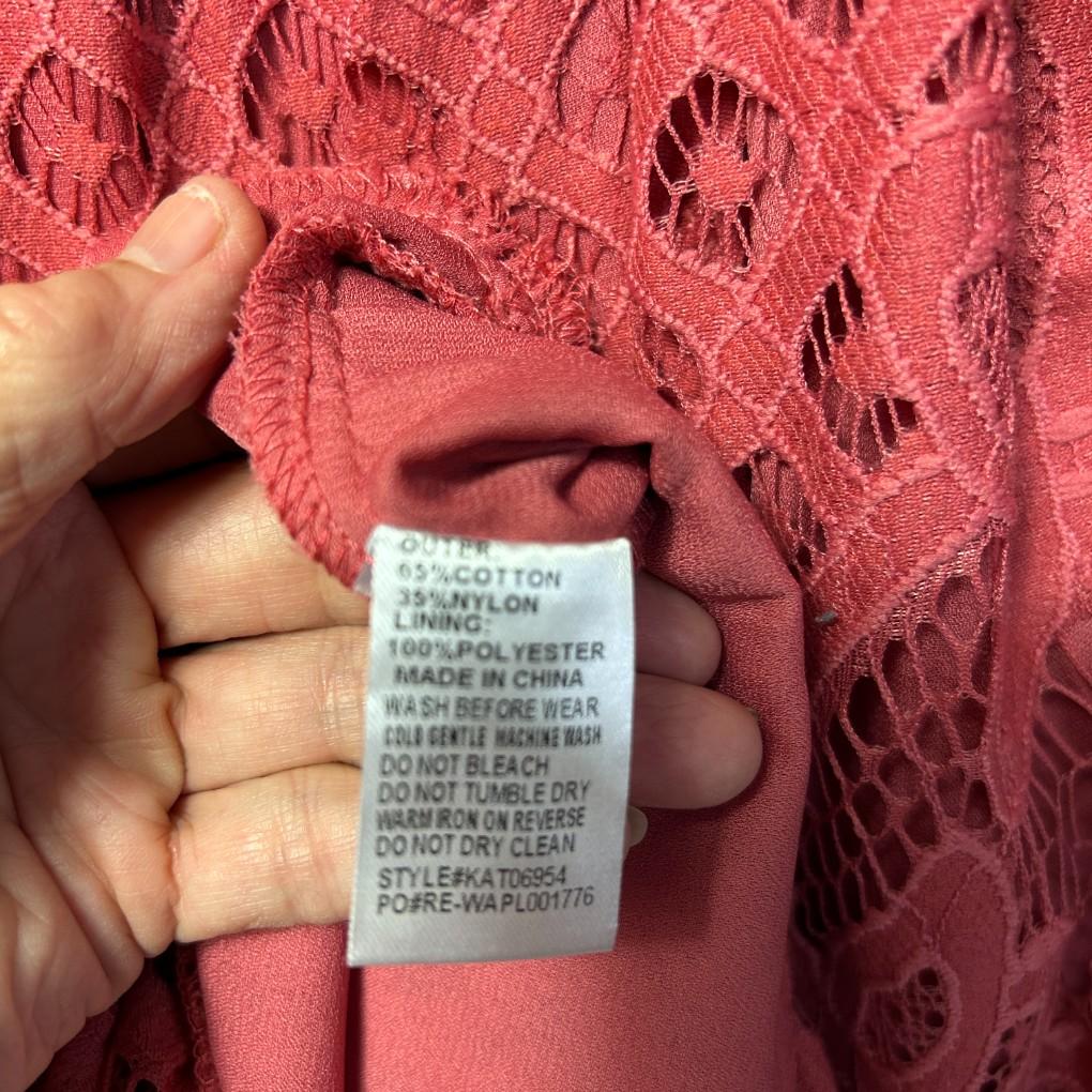 Atmos & Here Pink Lace Cotton Dress - Size 22