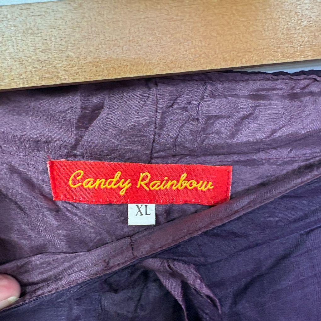 Cropped Purple Cargo Silk Pants - Size XL