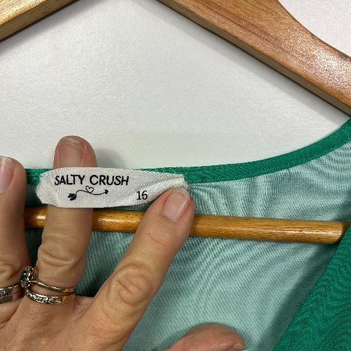 Salty Crush Emerald Green Dress - Size 16