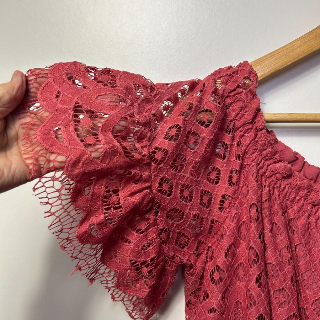 Atmos & Here Pink Lace Cotton Dress - Size 22
