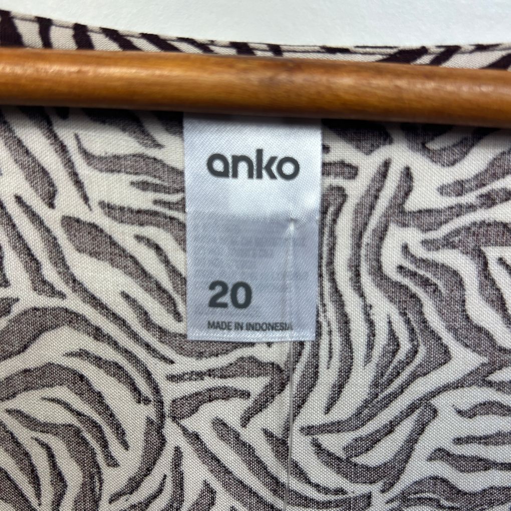 Anko Brown Zebra Print Dress - Size 20