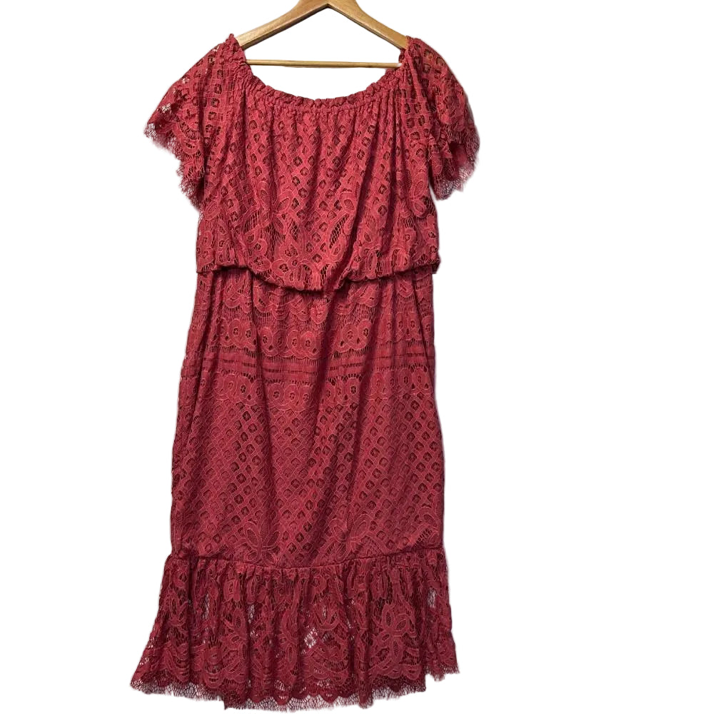 Atmos & Here Pink Lace Cotton Dress - Size 22