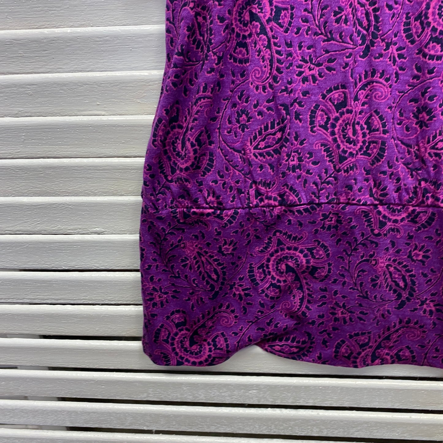 Moda Top Size 26 Plus Short Sleeve Purple Paisley New