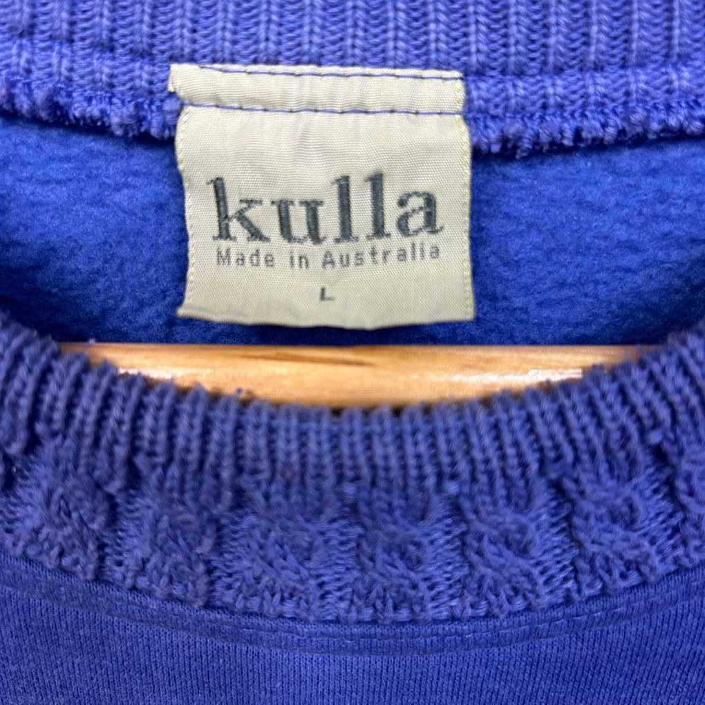 Vintage Made in Australia Kulla Blue Cotton Jumper - Size L