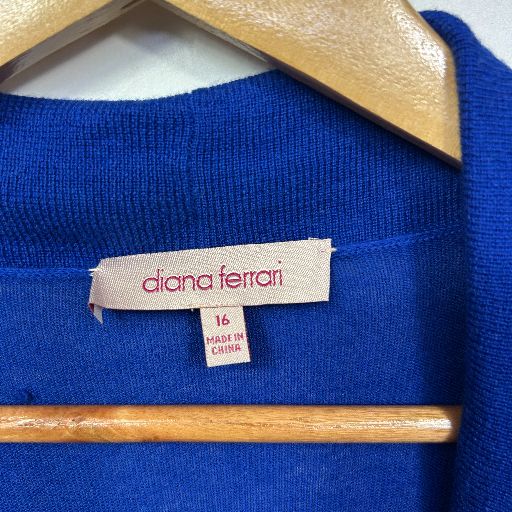 Diana Ferrari Royal Blue Cardigan - Size 16