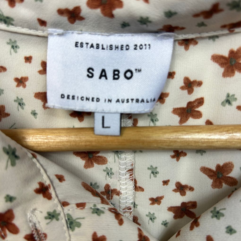 Sabo Cream Floral Playsuit - Size L