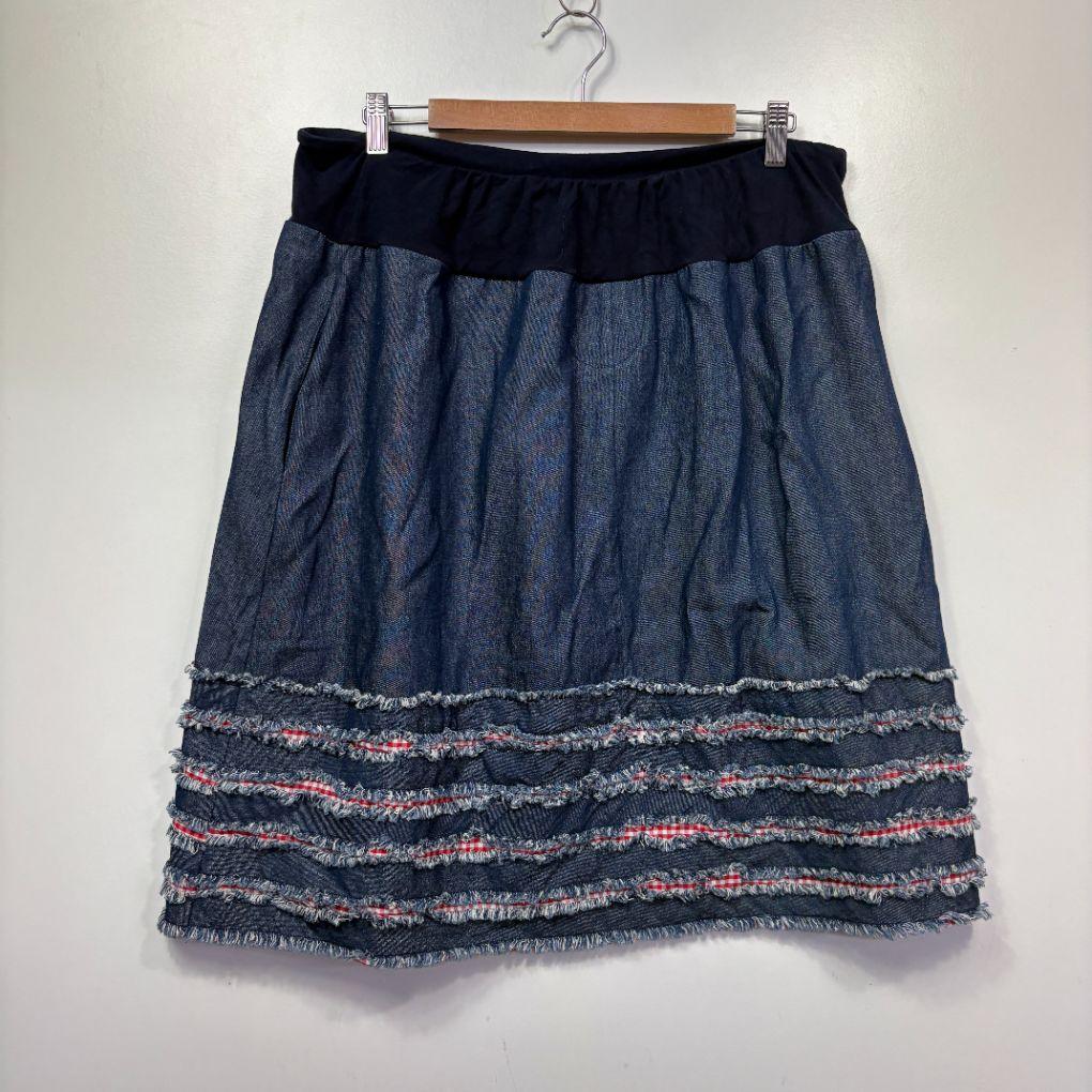 Blue Denim Cotton Skirt - Size 14/16