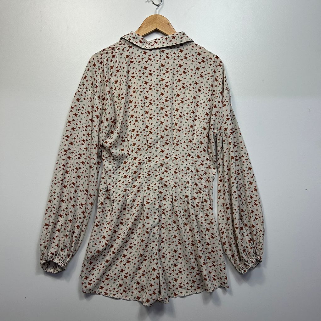 Sabo Cream Floral Playsuit - Size L