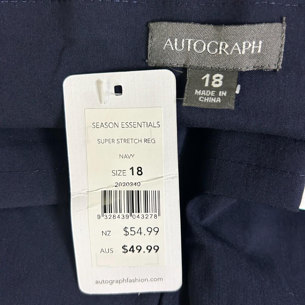 Autograph Navy Super Stretch Pants - Size 18