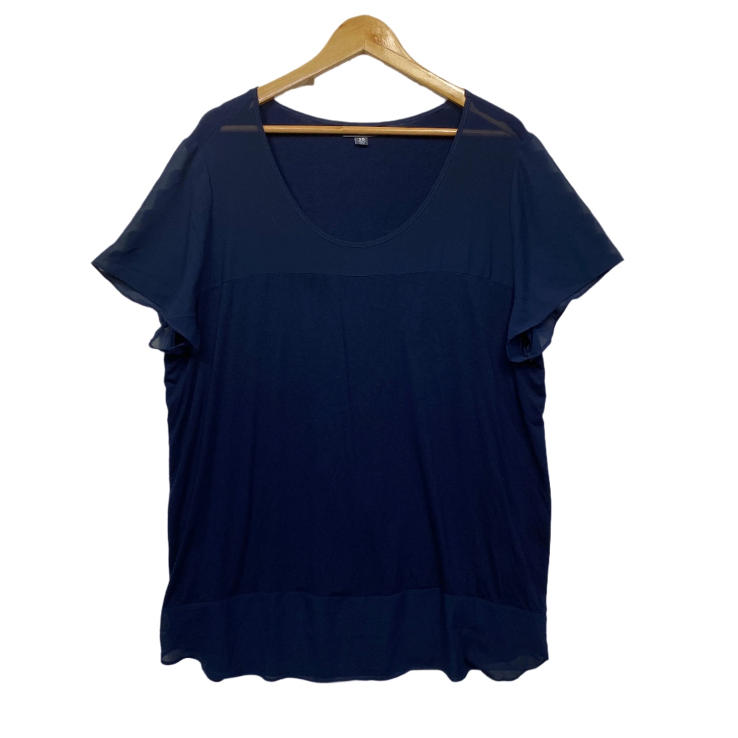 Autograph Top Size 20 Blue Short Sleeve Viscose