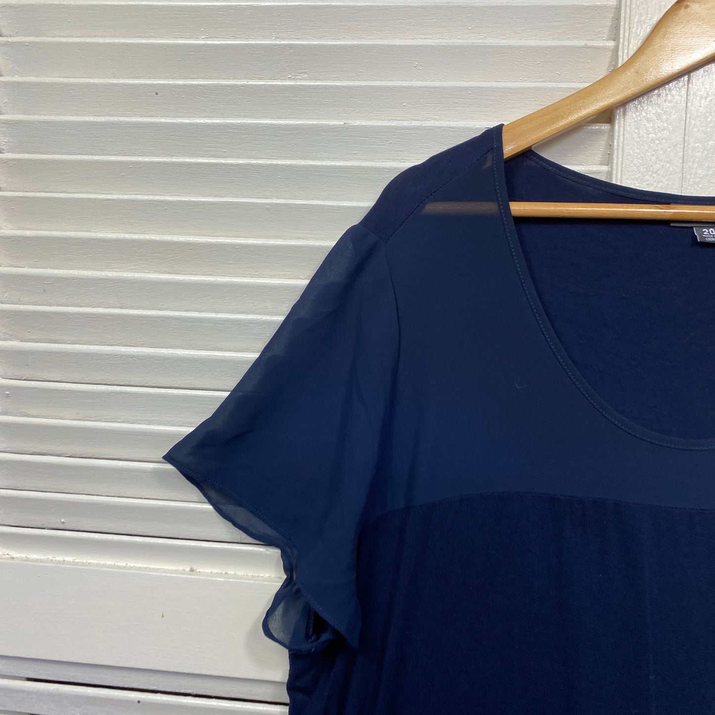 Autograph Top Size 20 Blue Short Sleeve Viscose