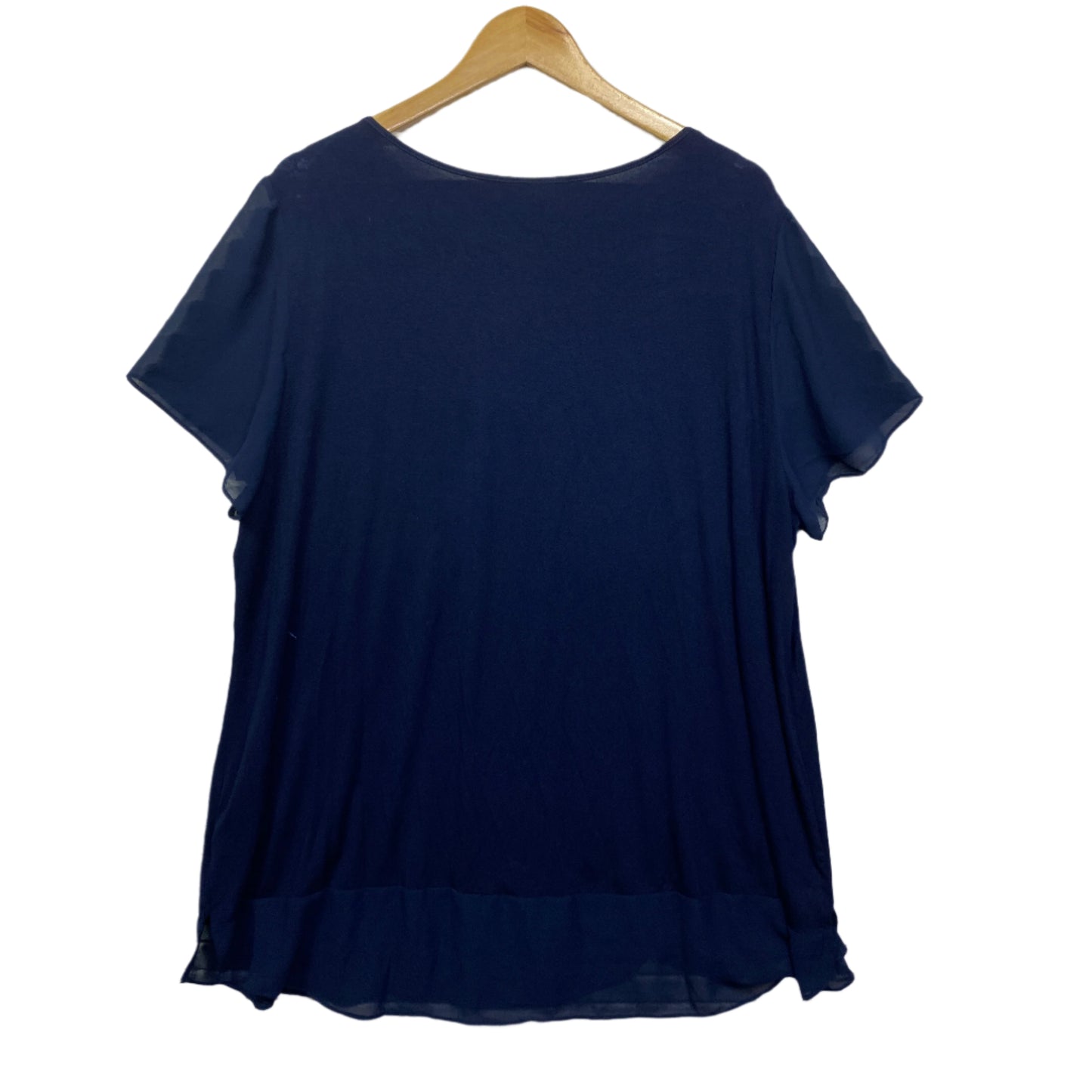 Autograph Top Size 20 Blue Short Sleeve Viscose