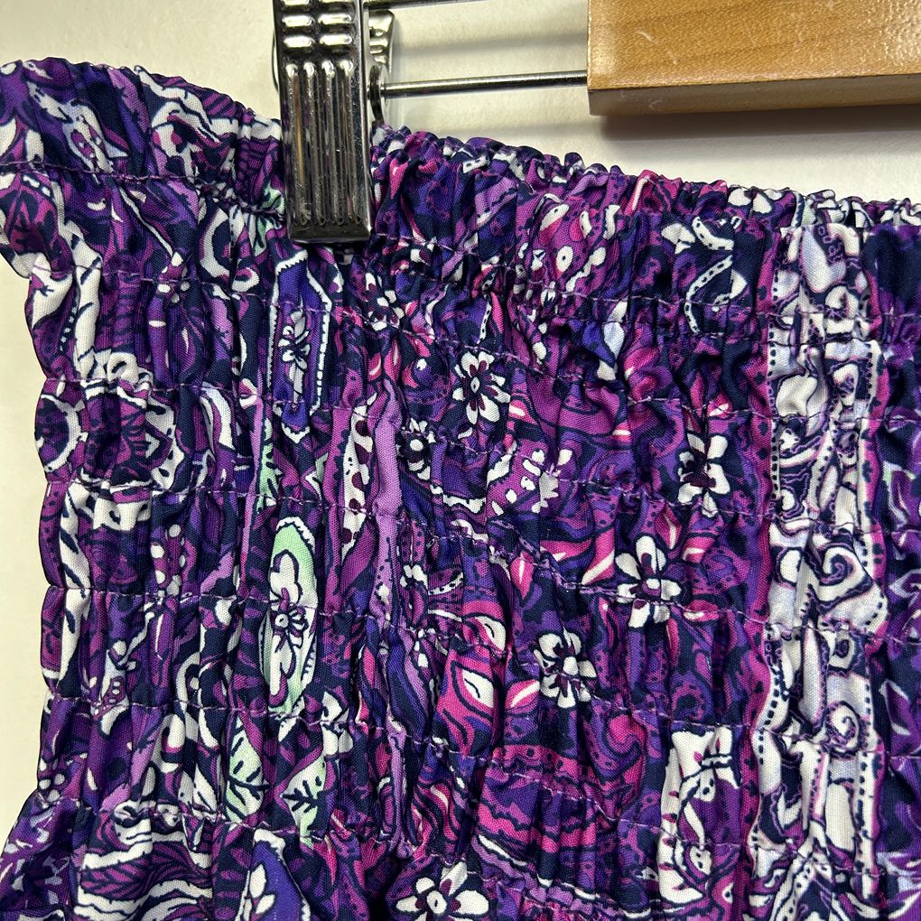 Purple Paisley Print Maxi Skirt - Size 4XL