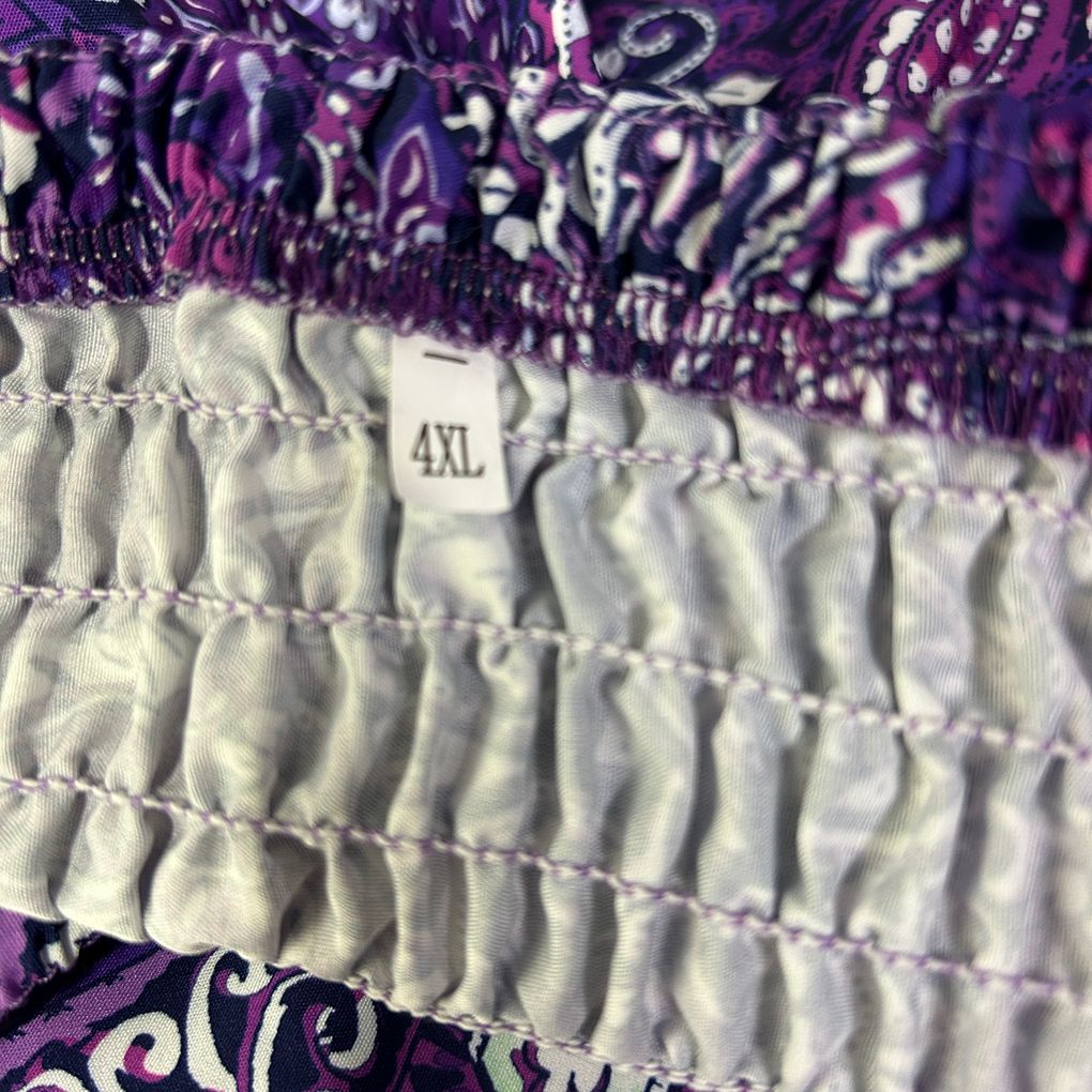 Purple Paisley Print Maxi Skirt - Size 4XL
