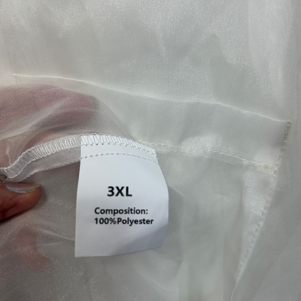 White Sheer Crochet Trim Blouse - Size 3XL
