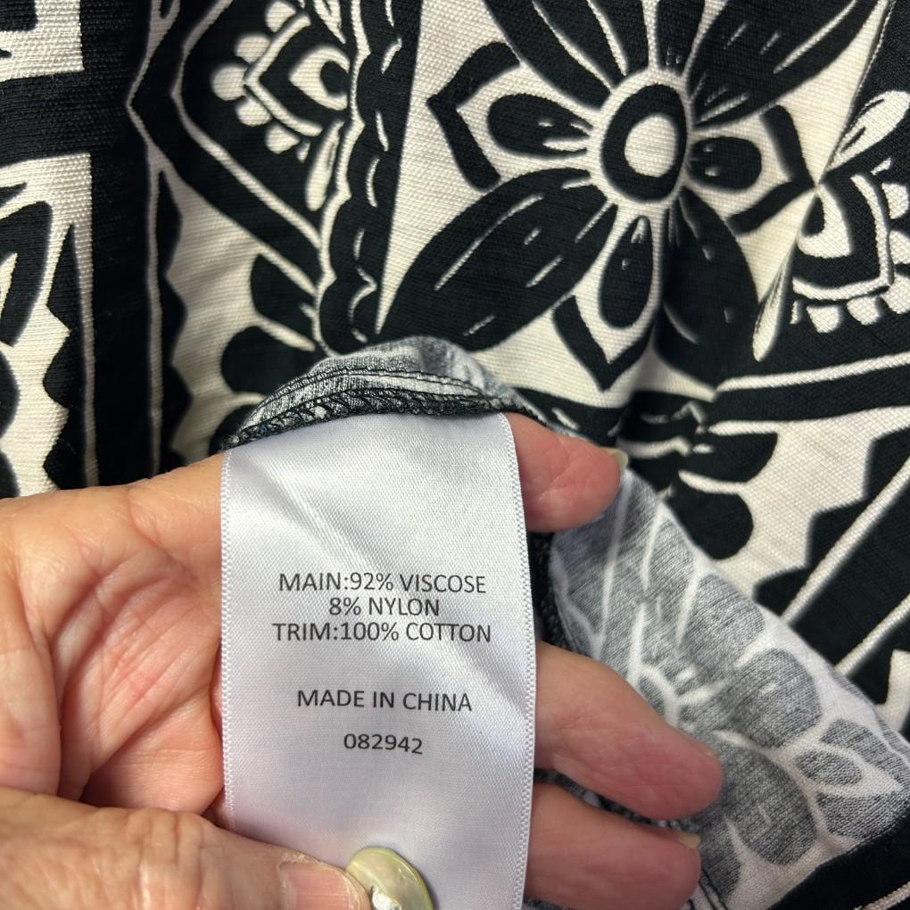 Sportsgirl Black & White Print Shirt - Size 16