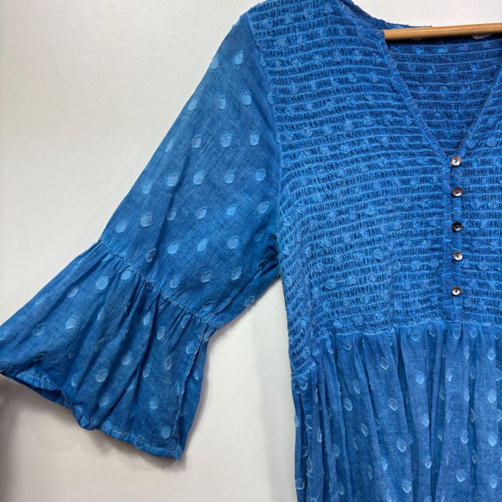 Blue Cotton Top - Size 14/16