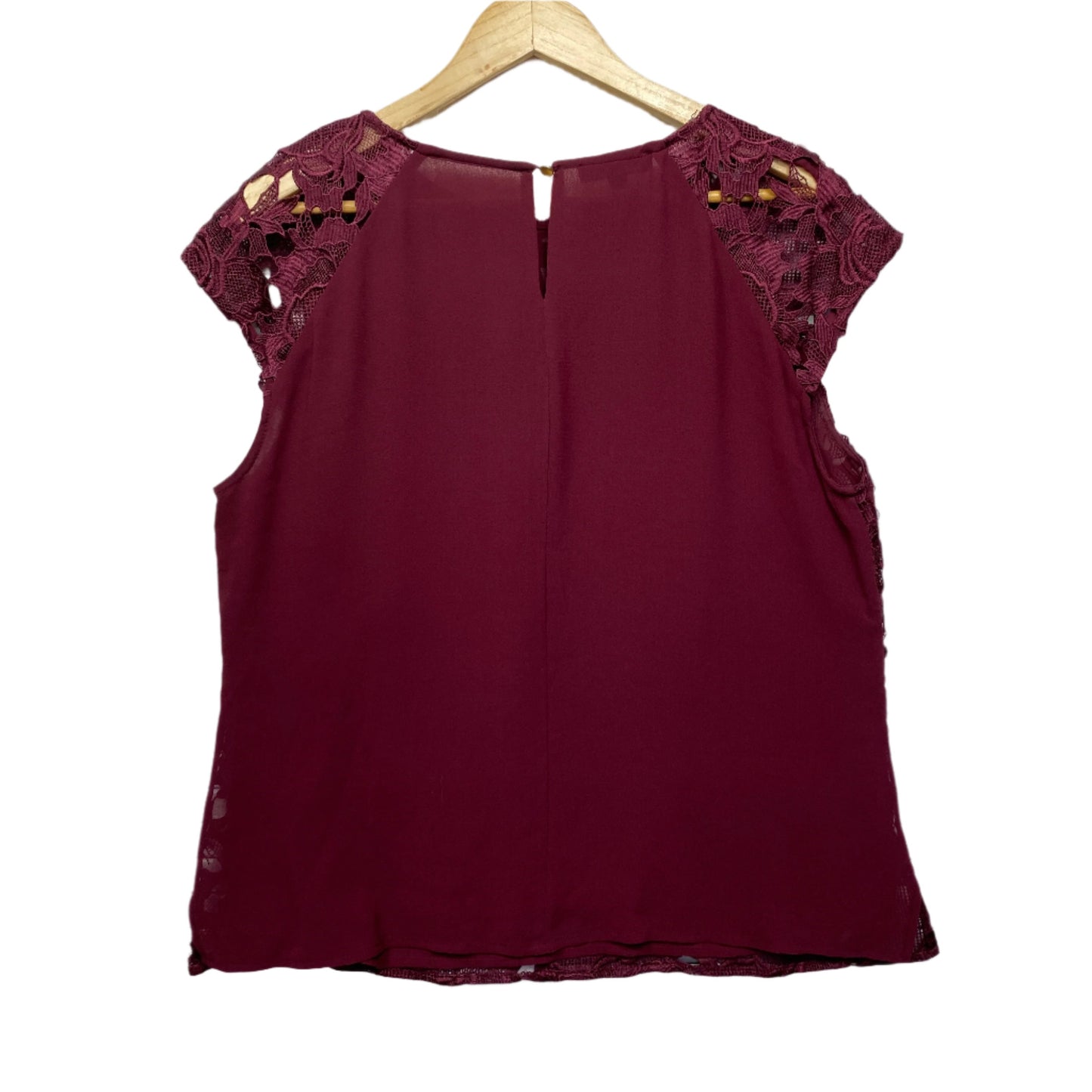 Liz Jordan Top Size 14 Large Maroon Lace Overlay Cocktail