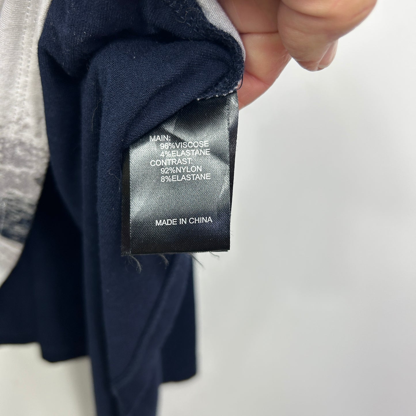 Taking Shape Navy and Grey Abstract Print Tunic - Size 12/14/XXS