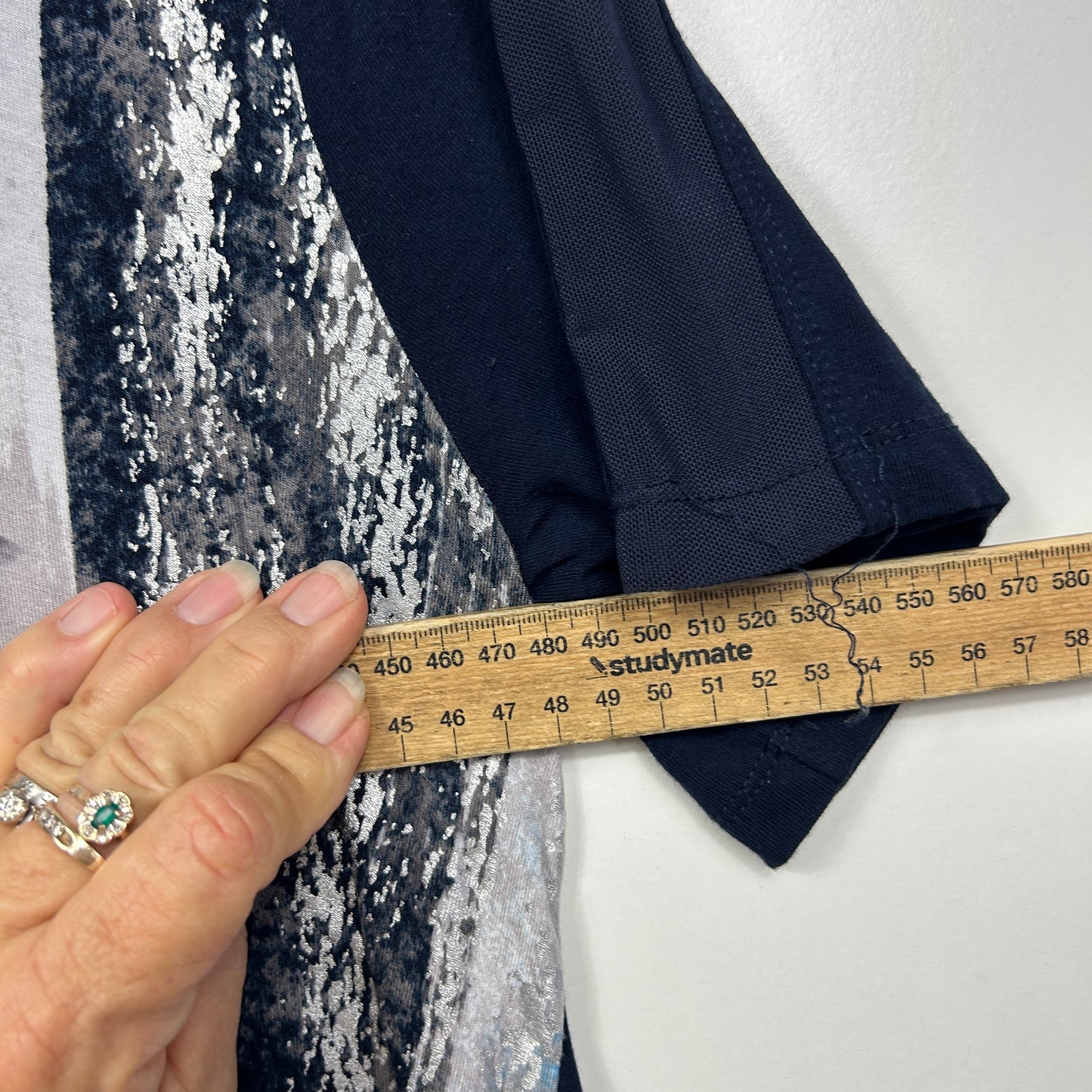 Taking Shape Navy and Grey Abstract Print Tunic - Size 12/14/XXS