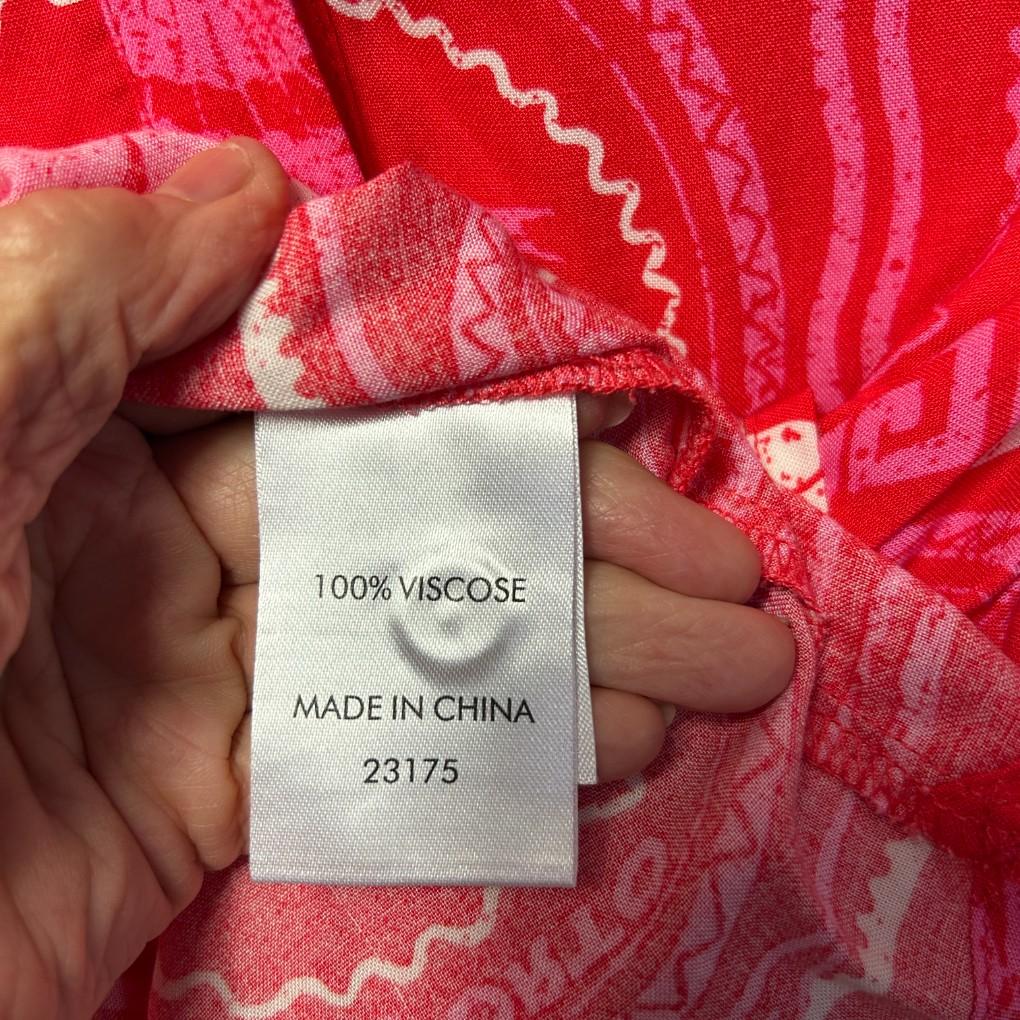 Suzanne Grae Red Print Shirt - Size 18